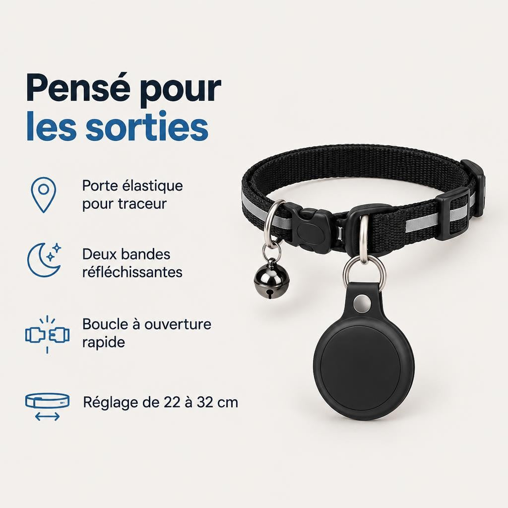 Collier pour chat avec porte-AirTag